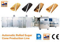خط إنتاج مخروط السكر الأوتوماتيكي المعتمد من CE مع فرن التسخين السريع ، 63 قالب الخبز المخروط المثلج Productio