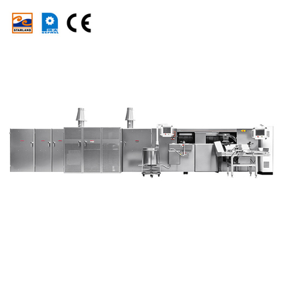 خط إنتاج طلاء البيض المتحكم به بواسطة PLC 1.5 كيلوواط طاولة وافل أوتوماتيكية لجهاز الخبز