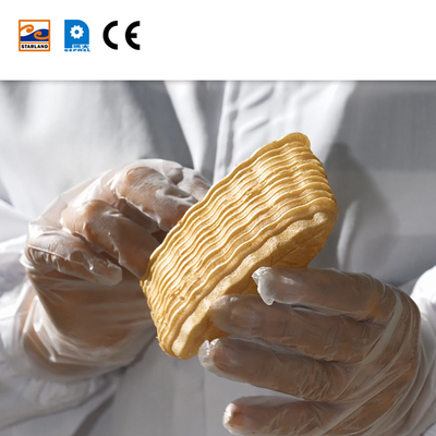 معدات إنتاج بسكويت الويفر المخصصة مع نظام التحكم PLC