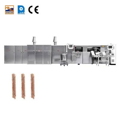 Gas Heating Method Biscuit Making Equipment Waffle Roll Baking Machine