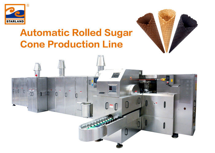 نظام الغاز التلقائي خط إنتاج السكر المخروط / الآيس كريم المخروط آلة الخبز